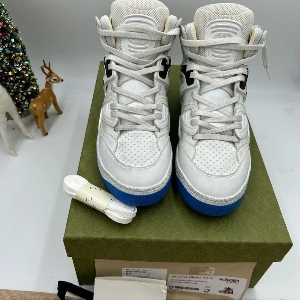 Women’s Gucci basket high top sneakers size 37 made in Italy - Picture 4 of 10